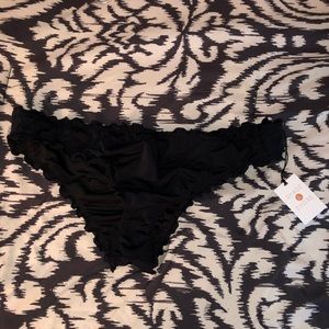 Ruffle black bathing suit bikini bottom